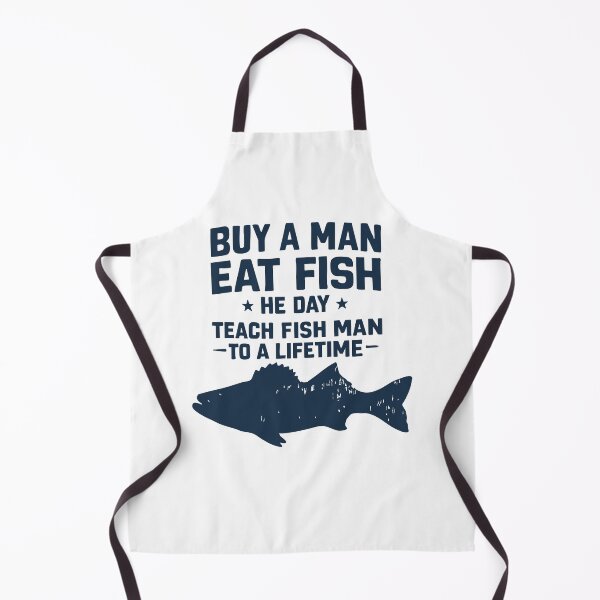 Item preview, buy a man eat fish, he day, teach fish man, to a life time designed and sold by CloudyPress.