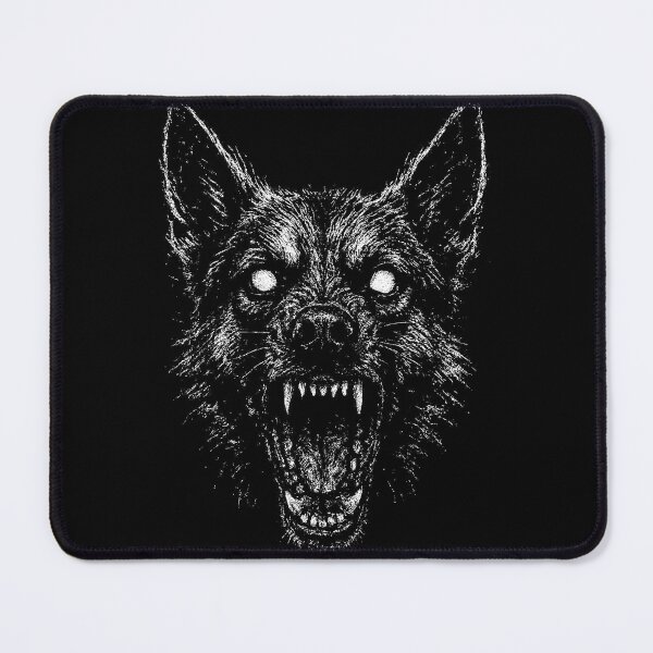 Item preview, Ferocious German Shepherd Art – Dark Horror Dog Illustration designed and sold by Mortisigil.