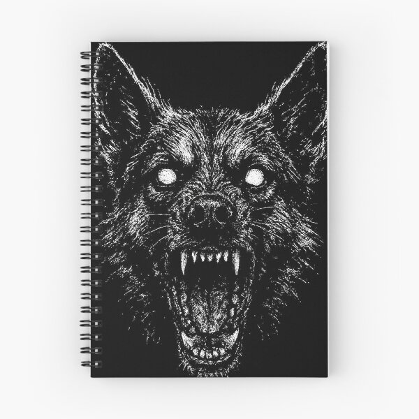 Item preview, Ferocious German Shepherd Art – Dark Horror Dog Illustration designed and sold by Mortisigil.