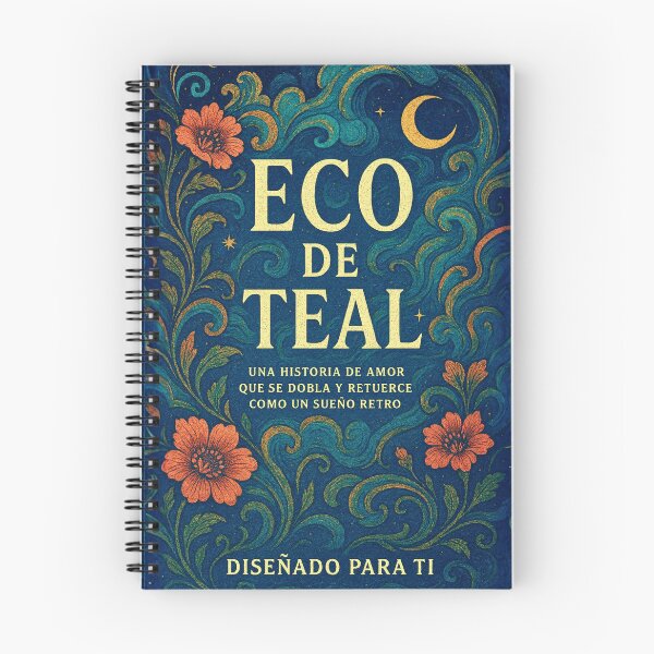 Item preview, Copy of Magic Retro Notebook – Teal Floral Echo designed and sold by Anomaly 404 Error.