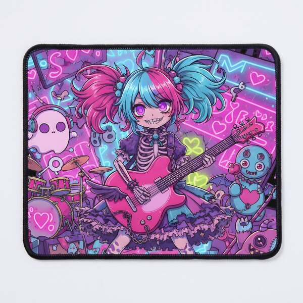 Item preview, Cyber-Goth Kawaii Neon Skeleton Rockstars designed and sold by Ryanix.