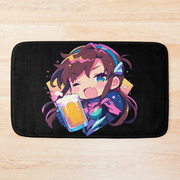 Item preview, Makinami Mari Illustrious Neon Genesis Evangelion Anime Girl Chibi Kawaii Beer Playful Energy designed and sold by riadjamai.