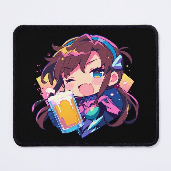 Item preview, Makinami Mari Illustrious Neon Genesis Evangelion Anime Girl Chibi Kawaii Beer Playful Energy designed and sold by riadjamai.