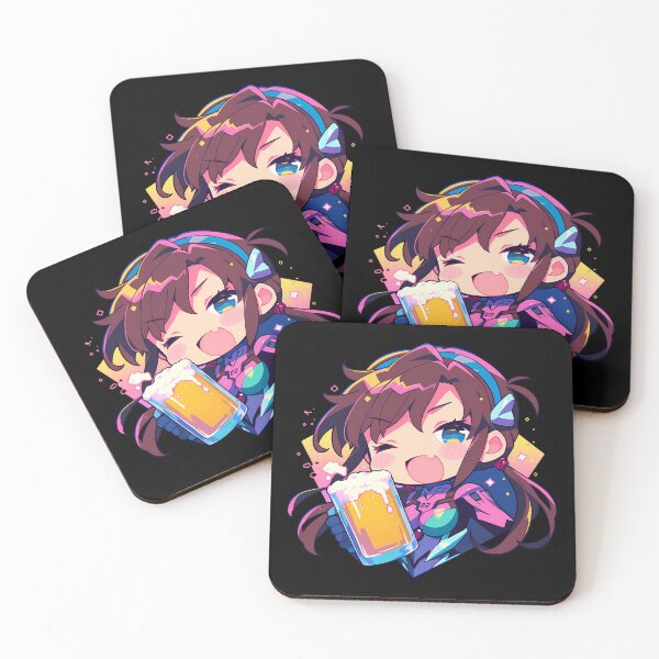 Item preview, Makinami Mari Illustrious Neon Genesis Evangelion Anime Girl Chibi Kawaii Beer Playful Energy designed and sold by riadjamai.