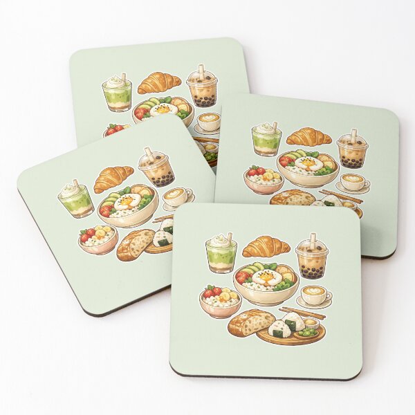 Item preview, Cozy Aesthetic Food Illustration – Avocado Bowl, Matcha, Boba & Breakfast Art designed and sold by MeghannsMinimalMeals.