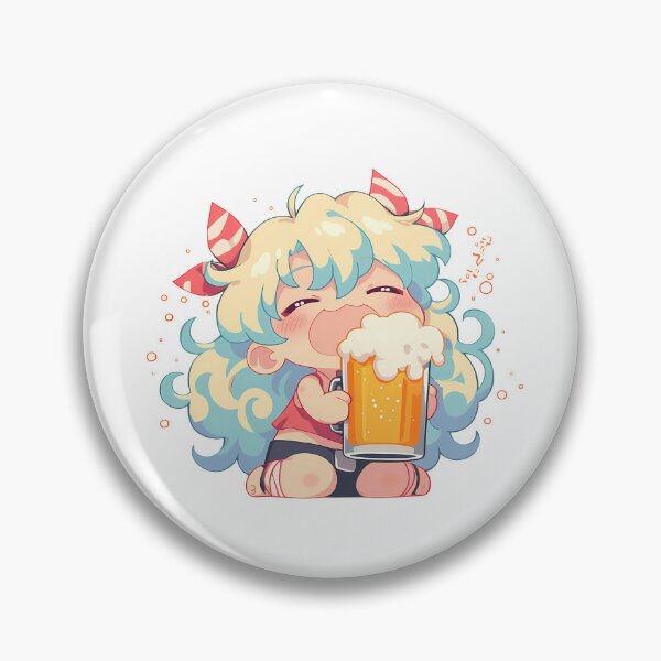 Item preview, Nia Teppelin Gurren Lagann Anime Girl Chibi Kawaii Beer Sweet Joyful Moment designed and sold by riadjamai.