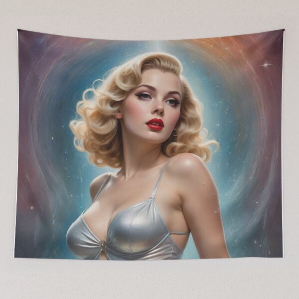Item preview, Pisces Platinum Blonde Water Goddess Ethereal Zodiac Fantasy Art Print designed and sold by MissSaylor.