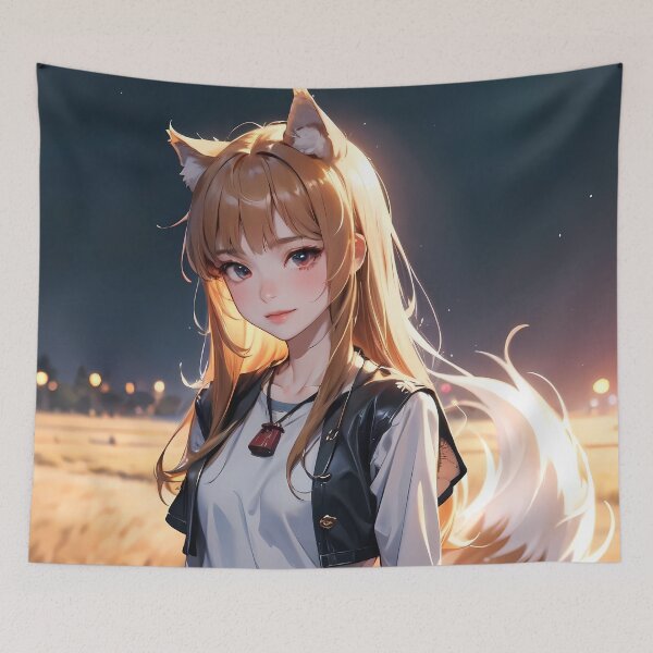 Item preview, Holo Spice And Wolf Anime Girl Waifu Night Wheat Fantasy designed and sold by riadjamai.
