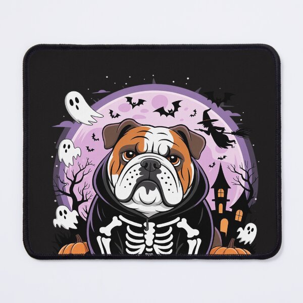Item preview, English Bulldog Skeleton Costume Halloween Witch Pumpkin designed and sold by BlueCreator-inc.