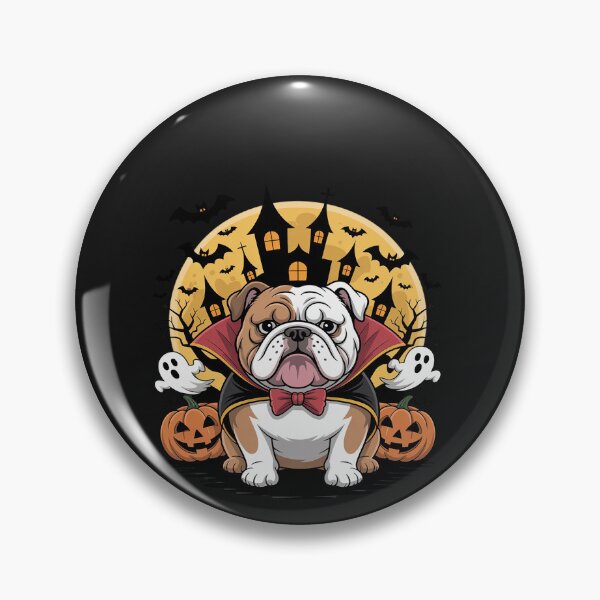 Item preview, English Bulldog Vampire Dog Halloween Witch Pumpkin designed and sold by BlueCreator-inc.