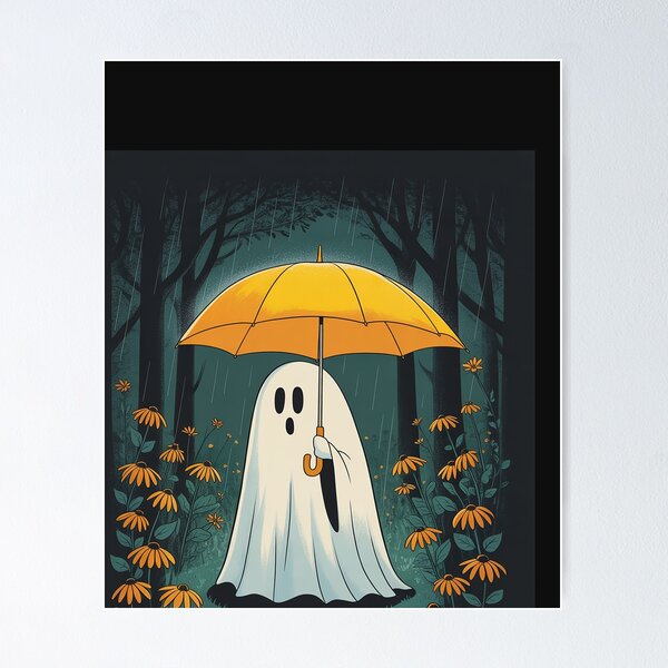 Item preview, Floral Halloween Spooky Ghost In The Forest Gothic designed and sold by BlueCreator-inc.