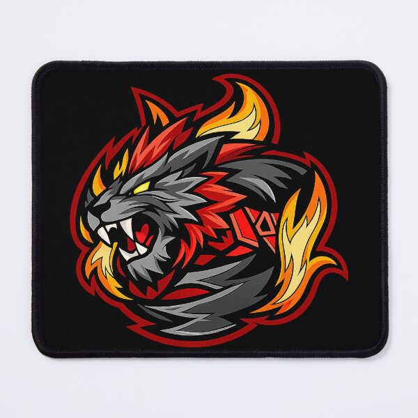 Item preview, Fire Lion Wolf Emblem – Fierce Flame Lion Wolf Logo Illustration designed and sold by DogLord.