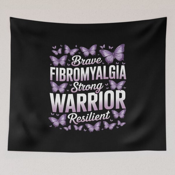 Item preview, Fibromyalgia Warrior Brave Strong Resilient Purple Butterfly designed and sold by countntenov.