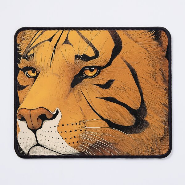 Item preview, Tiger Celestial Guardian Dark Gold Wildlife Illustration designed and sold by mildaclairmo.