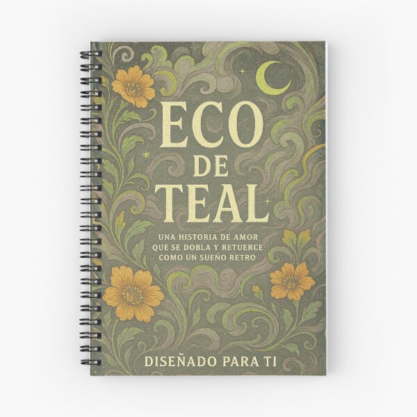 Item preview, Copy of Magic Retro Notebook – Teal Floral Echo designed and sold by Anomaly 404 Error.