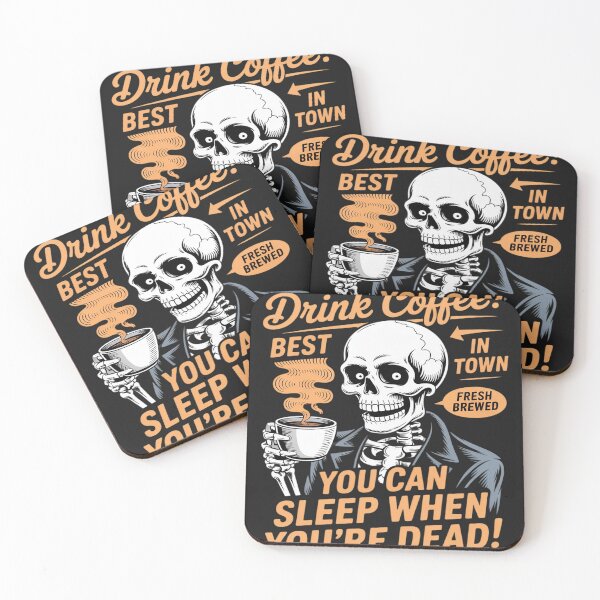 Item preview, FUNNY COFFEE SKELETON HALLOWEEN SPOOKY designed and sold by Dolostope.