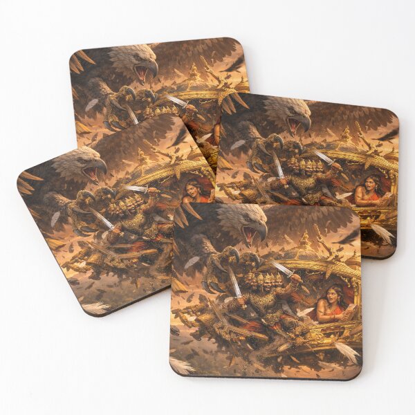 Item preview, Jatayu vs Ravana: Epic Ramayana Battle Art Poster designed and sold by sugato123.
