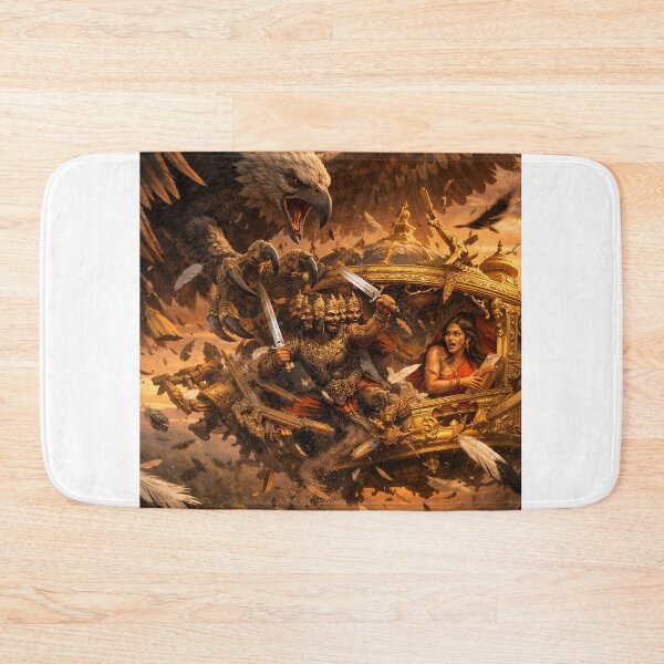 Item preview, Jatayu vs Ravana: Epic Ramayana Battle Art Poster designed and sold by sugato123.