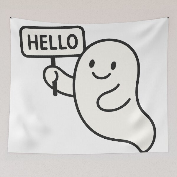 Item preview, Friendly Ghost Saying Hello designed and sold by chromatalove.