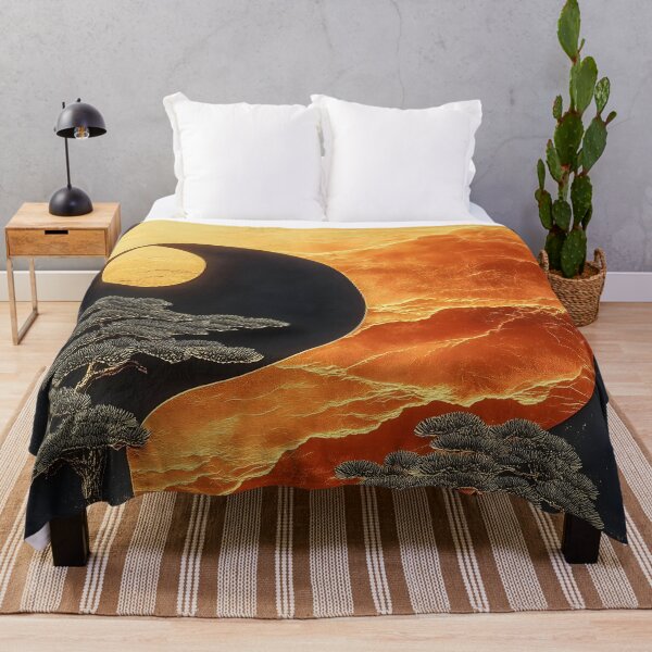 Item preview, Japanese Landscape Gold Emerald Yin Yang Harmony designed and sold by mildaclairmo.