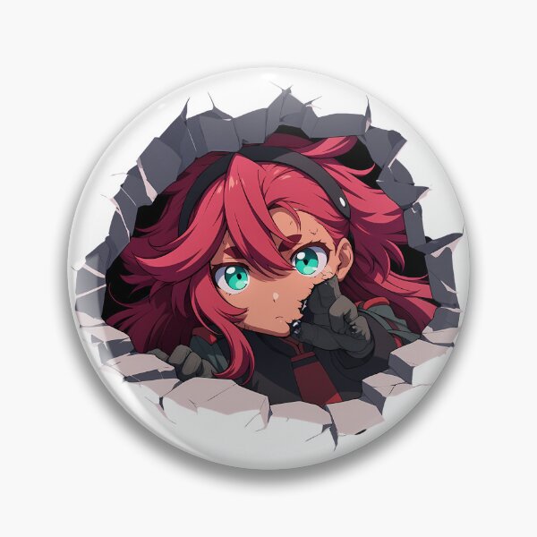 Item preview, Miorine Rembran Peeking Through Wall Mobile Suit Gundam Anime Girl designed and sold by TorbenKuhano.