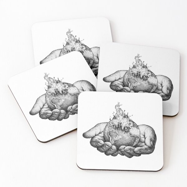 Item preview, Hands Holding Earth on Fire designed and sold by Naux | Design & Illustration.