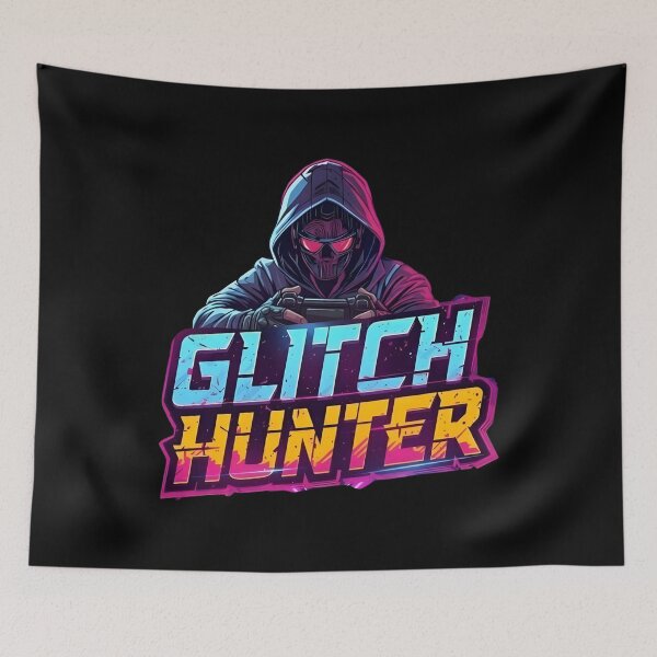 Item preview, Glitch Hunter Gamer – Neon Style Gaming Graphic designed and sold by PHRASEandSTYLE.