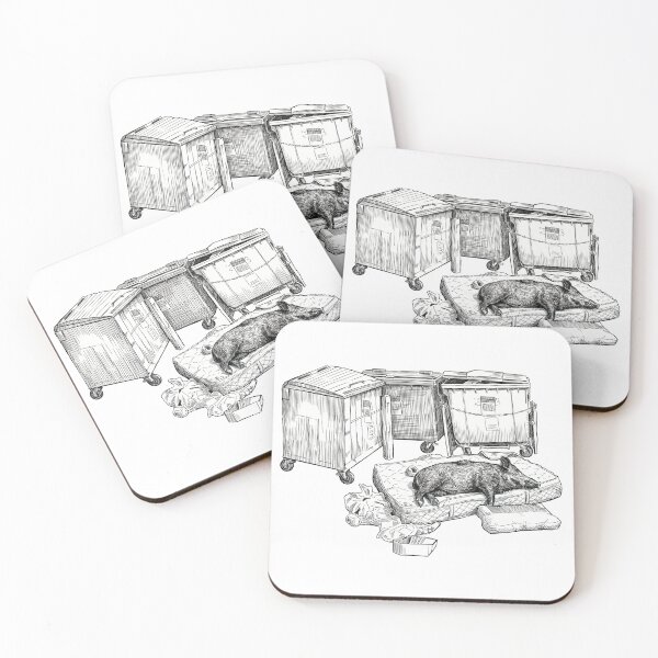 Item preview, Pig on Mattress Next to Dumpsters designed and sold by Naux | Design & Illustration.