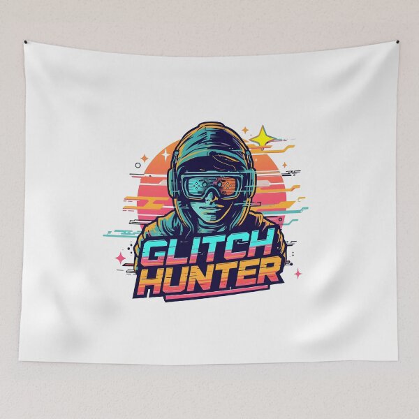 Item preview, Glitch Hunter Gamer – Retro Futuristic Gaming Art designed and sold by PHRASEandSTYLE.