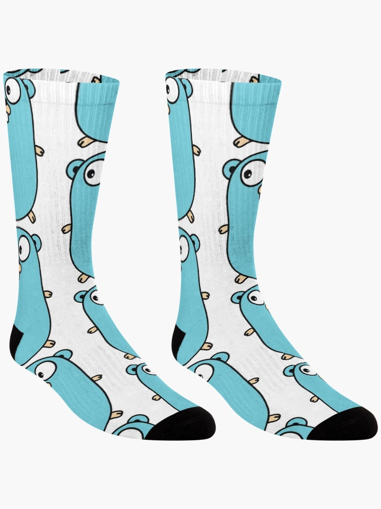 Thumbnail 3 of 5, Socks, Nerdy Go Gopher Logo Computer Programmer designed and sold by MathWare MathClips.