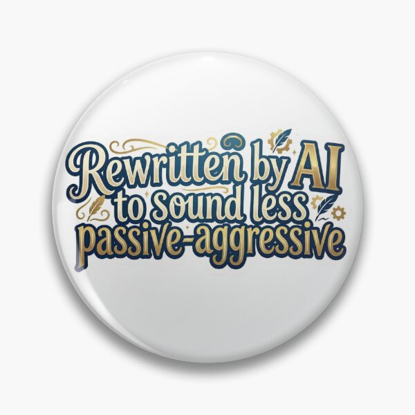 Item preview, Rewritten by AI to sound less passive-aggressive designed and sold by Mostly_Human.