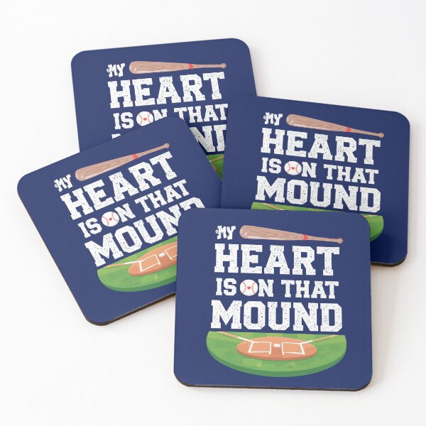 Item preview, My Heart Is On That Mound - Baseball Pitcher Mom & Dad Graphic designed and sold by CulDeSacCreate.