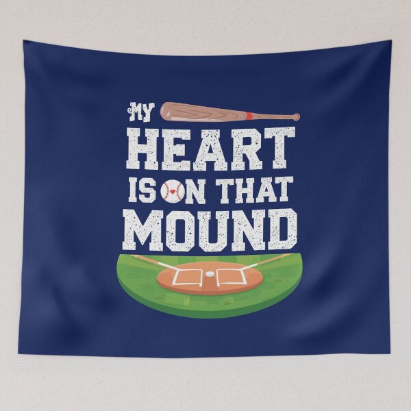 Item preview, My Heart Is On That Mound - Baseball Pitcher Mom & Dad Graphic designed and sold by CulDeSacCreate.