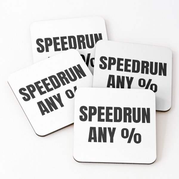 Item preview, Speedrun Any % – Bold Minimal Gamer Text designed and sold by PHRASEandSTYLE.