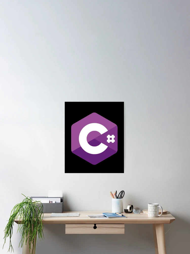 Thumbnail 2 of 3, Poster, Nerdy C# Logo Computer Programmer designed and sold by MathWare MathClips.