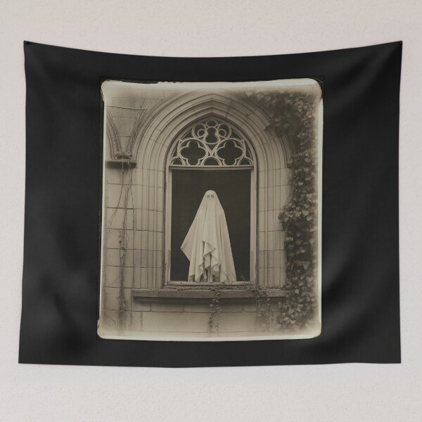 Item preview, Halloween Spooky Ghost Goth Cottagecore Window Dark Gothic designed and sold by trinfhri.