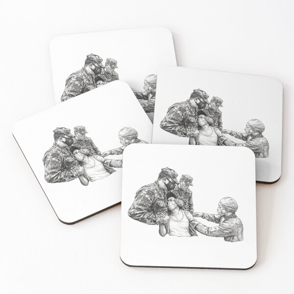Item preview, Man Receiving Injection from Medical Worker and Restrained by Soldiers designed and sold by Naux | Design & Illustration.