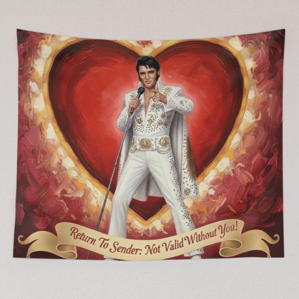 Item preview, Elvis Presley Valentine Art – "Return To Sender" Gold Jumpsuit Oil Painting designed and sold by Art's Diner.