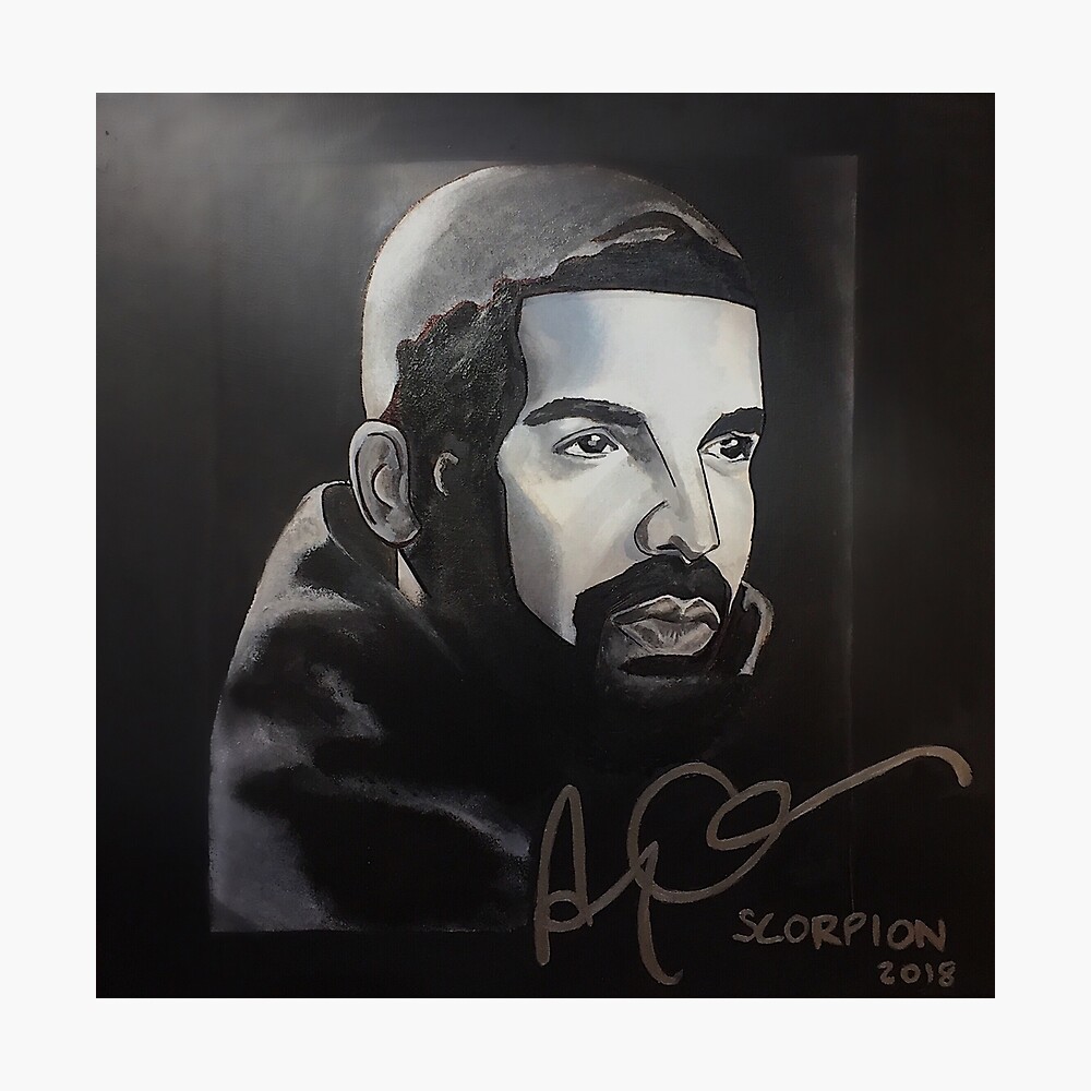 drake,scorpion,album cover,album art,painting,fan art,original,wall  art,shirt,ovo,owl,toronto,aubrey graham,rap,hiphop,rapper,art,black and  white,keke do you love me,in my feelings