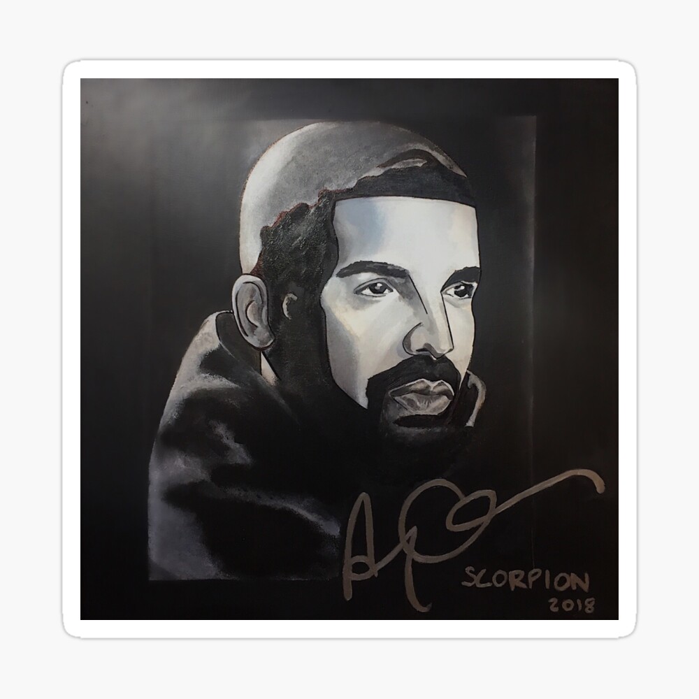 drake,scorpion,album cover,album art,painting,fan art,original,wall  art,shirt,ovo,owl,toronto,aubrey graham,rap,hiphop,rapper,art,black and  white,keke do you love me,in my feelings