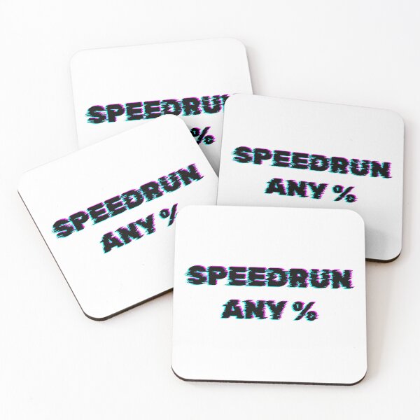Item preview, Speedrun Any % – Glitch Effect Gaming Text designed and sold by PHRASEandSTYLE.