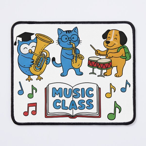 Item preview, school subject music cat dog owl designed and sold by Uglyandcute.