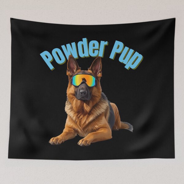 Item preview, Powder Pup German Shepherd – Cute Ski Dog Art for German Shepherd Lovers & Skiers designed and sold by Fredster1966.