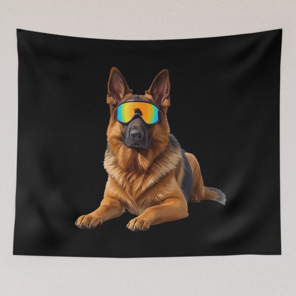 Item preview, Powder-Ready German Shepherd – Cute Ski Dog Art for Dog Lovers & Skiers designed and sold by Fredster1966.