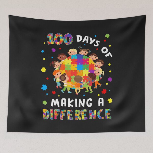 Item preview, Autism 100 Days 100th Day of School Teacher Autism Awareness  designed and sold by ArleneRowe.