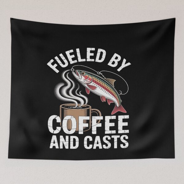 Item preview, Fishing Fueled By Coffee Casts Funny Fisherman Angler designed and sold by genkihikki.