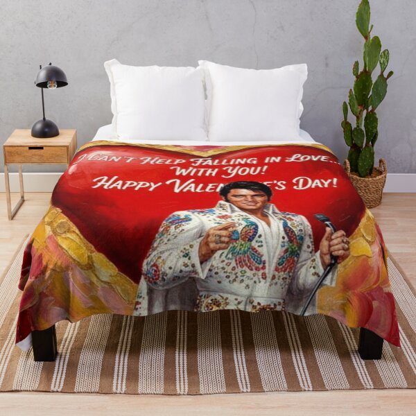Item preview, Elvis Presley Valentine Art – "Can't Help Falling In Love" Peacock Jumpsuit Oil Painting designed and sold by Art's Diner.