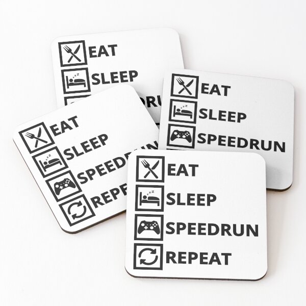 Item preview, Eat Sleep Speedrun Repeat – Gamer Routine Icon List designed and sold by PHRASEandSTYLE.