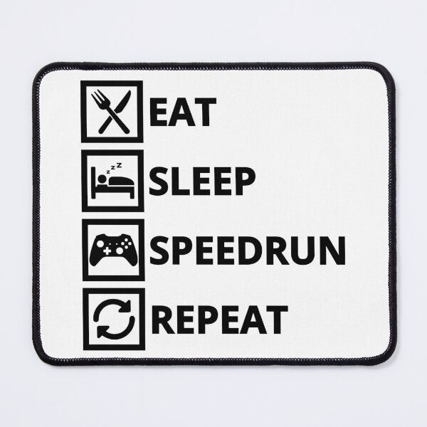Item preview, Eat Sleep Speedrun Repeat – Gamer Routine Icon List designed and sold by PHRASEandSTYLE.