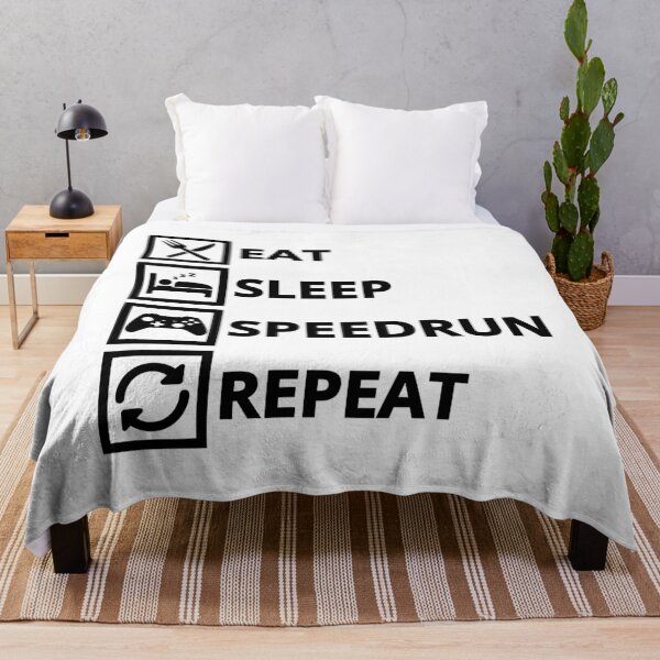 Item preview, Eat Sleep Speedrun Repeat – Gamer Routine Icon List designed and sold by PHRASEandSTYLE.